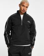 Mennace Track Jacket In Black With Reflective Piping - Part Of A Set