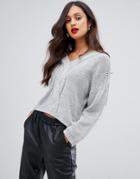 Ax Paris Cable Knit Sweater - Gray