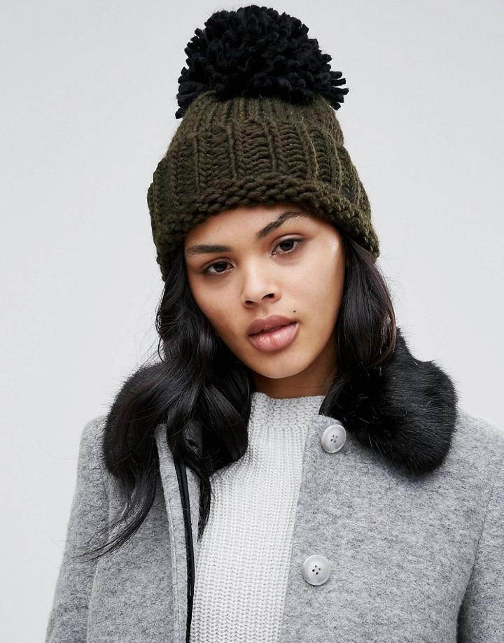 Helene Berman Oversized Beanie Hat - Green