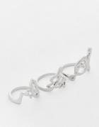 Reclaimed Vintage Inpired Unisex Molten Ring Pack In Silver