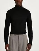 River Island Long Sleeve Ribbed Roll Neck Sweater In Black