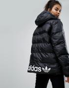 Adidas Originals Oversized Padded Jacket With Hood - Black