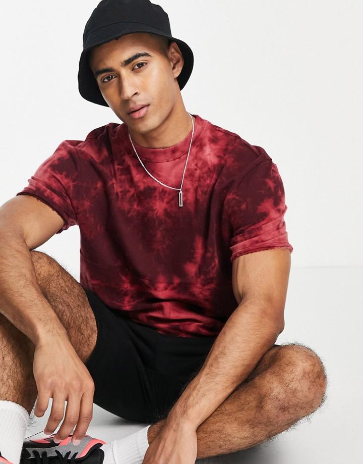 River Island Tie Dye T-shirt In Red