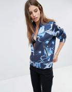 Diesel All Over Print Bomber Jacket - Navy