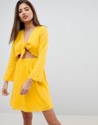 Noisy May Cut Out Mini Dress - Yellow