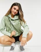 Daisy Street Oversized Coordinating Hoodie In Dark Tie Dye With California Print-green