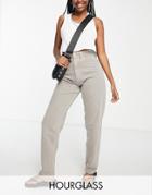 Asos Design Hourglass High Waist Slouchy Mom Jean In Mushroom - Brown