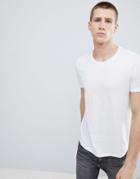 Esprit Longline T-shirt In White With Crew Neck - White
