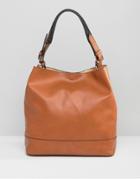 Asos Slouchy Bag With Wrap Detail Handle - Tan