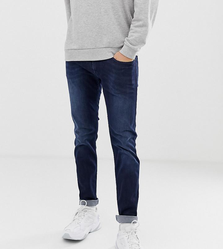 Replay Anbass Power Stretch Slim Jeans In Dark Wash - Blue