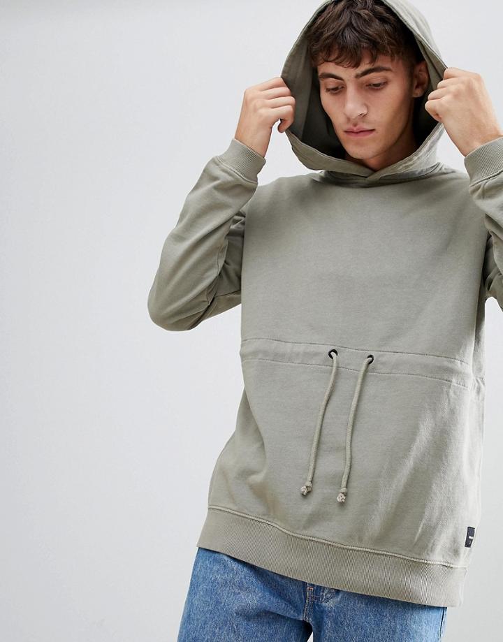 Only & Sons Drop Shoulder Hoodie With Drawstring Detail - Beige