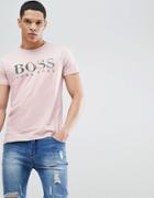 Boss Banana Leaf Print T-shirt In Pink - Pink