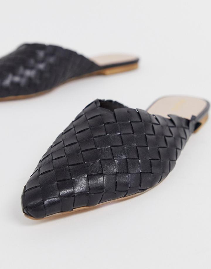 Aldo Eliliwia Leather Woven Mules In Black - Black