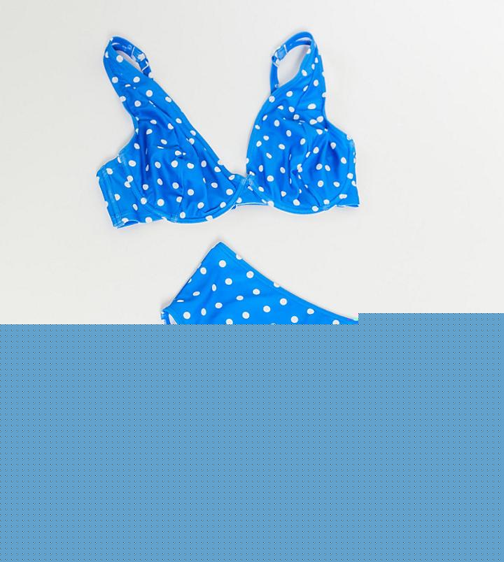 Peek & Beau Fuller Bust Exclusive Underwire Bikini Top With Tie Front In Floral Coral-multi