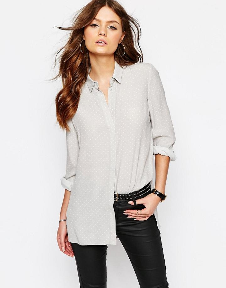 New Look Crepe Shirt - Gray