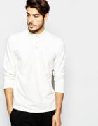 Adpt Long Sleeve Pique Polo Shirt - White
