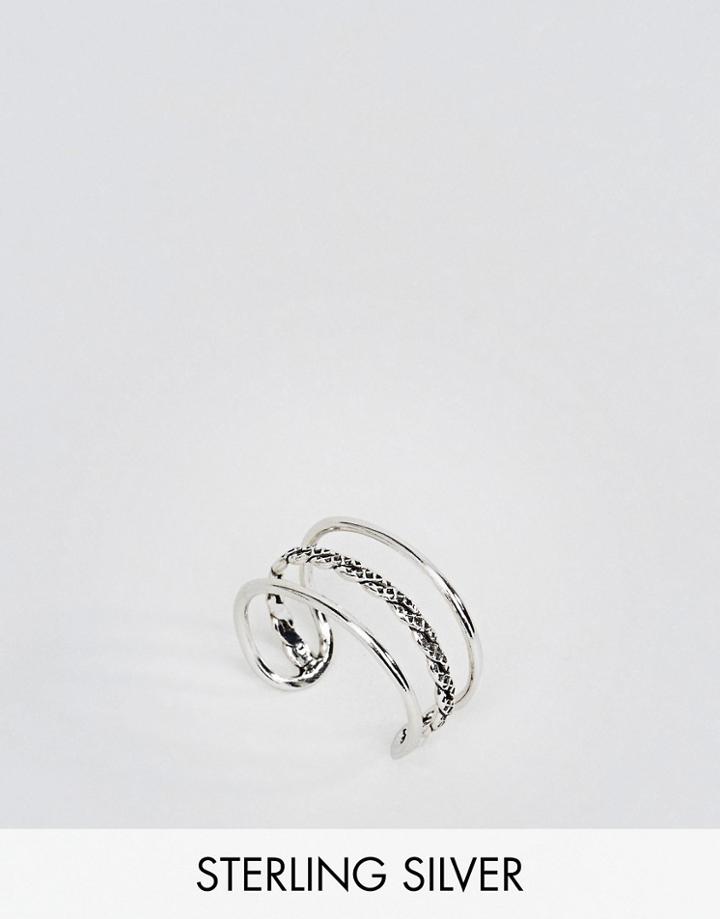 Kingsley Ryan Sterling Silver Triple Bar Thumb Ring - Silver