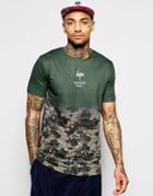 Hype T-shirt In Faded Paint Splatter Camo - Gray