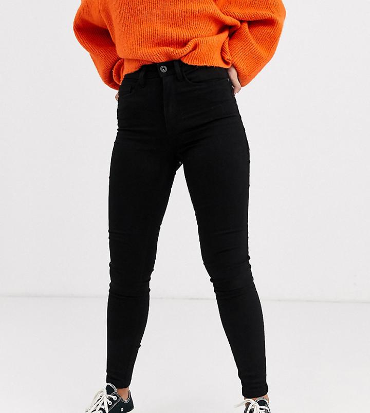 Only Petite Royal High Waist Skinny Jeans In Black