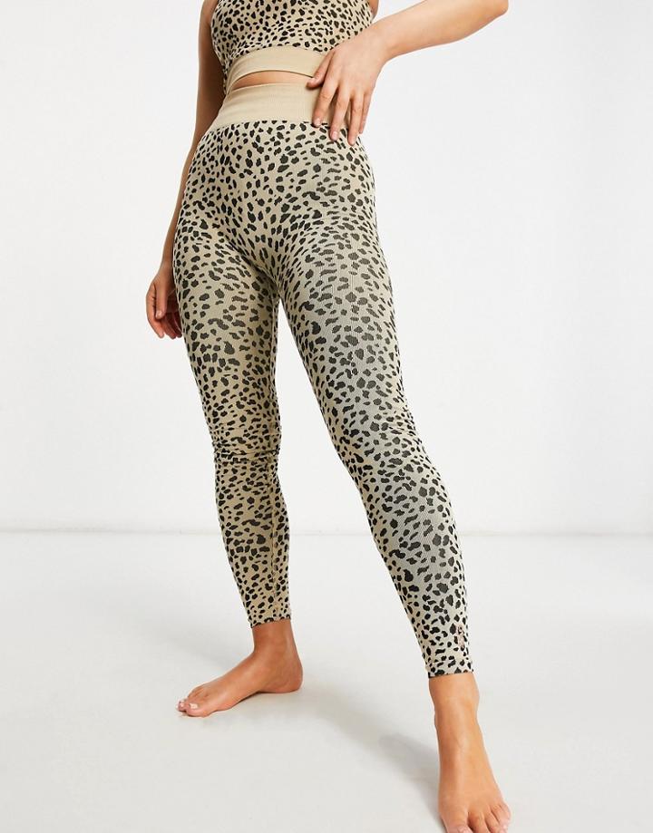 Asos 4505 Seamless Leggings In Animal Jacquard-multi