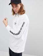 Diamond Supply Long Sleeve T-shirt With Outshine Sleeve Print In White - White