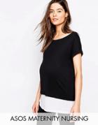 Asos Maternity Nursing T-shirt With Double Layer - Multi