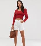 Vero Moda Tall High Waist Mom Short-white