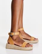 South Beach Two Part Sandals In Camel-neutral
