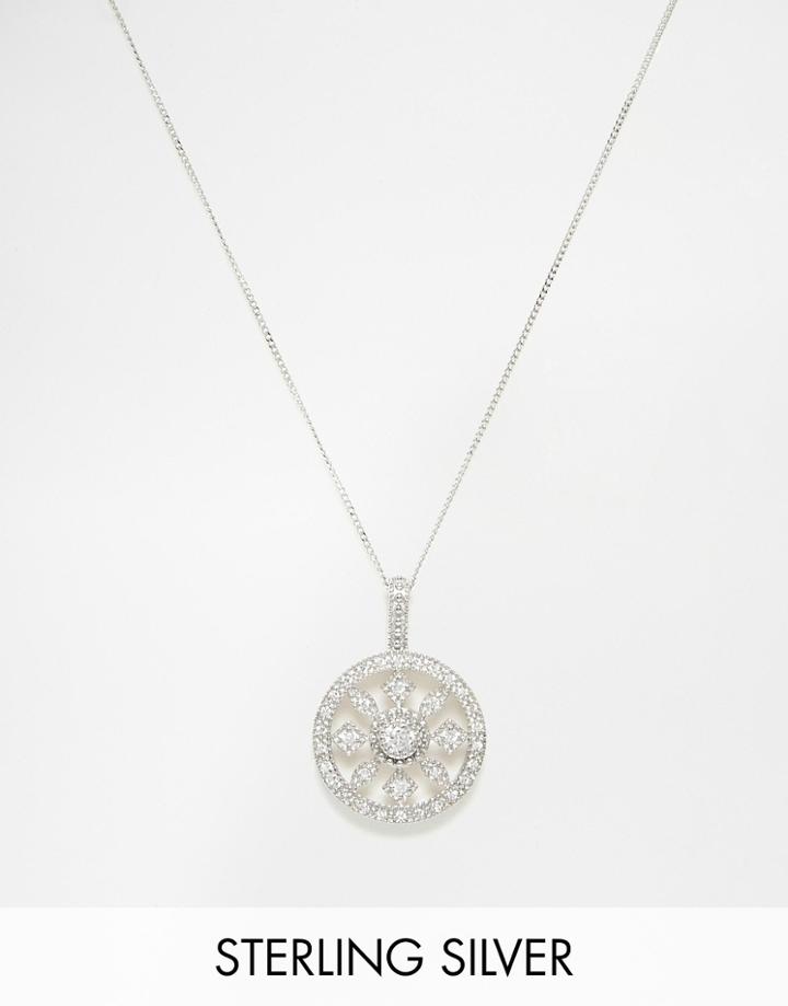 V Jewelry Royal Round Short Pendant Necklace - Silver