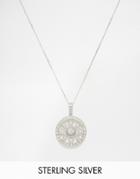 V Jewelry Royal Round Short Pendant Necklace - Silver