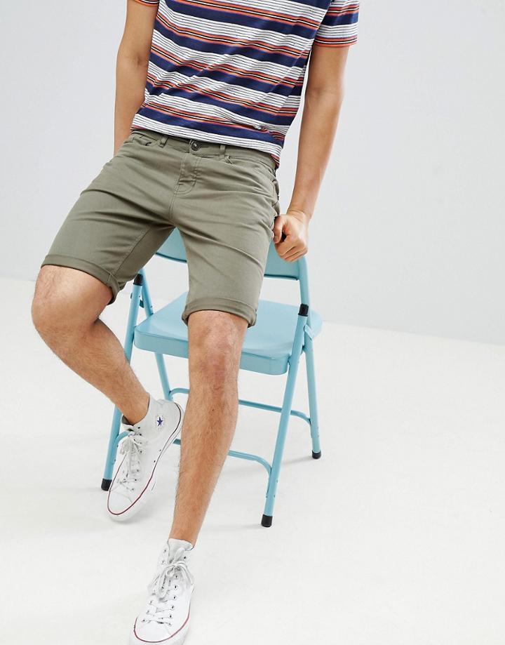 New Look Shorts With Pocket Detail In Khaki - Green