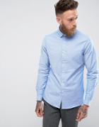 Asos Formal Slim Oxford In Blue - Blue