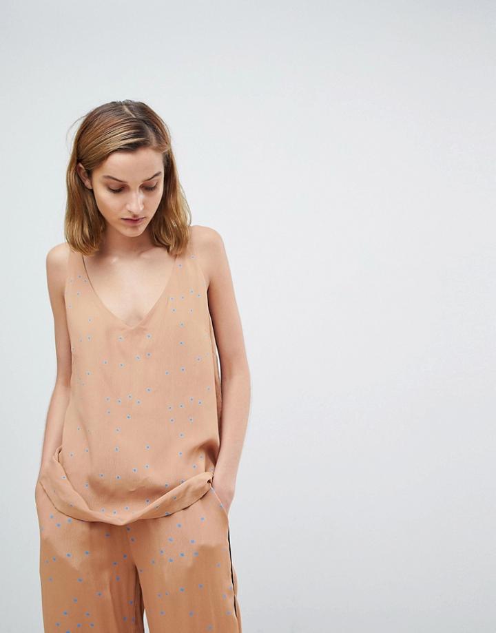Moss Copenhagen Relaxed Cami In Spot Co-ord - Tan