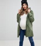 Asos Maternity Summer Parka With Jersey Lining - Green