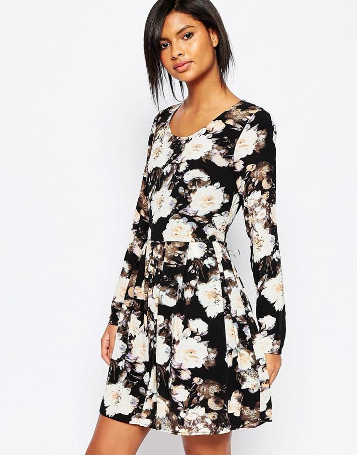 Vila Floral Skater Dress - Multi