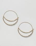 Asos Design Hammered Crescent Moon Hoop Earrings - Gold