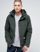 Franklin And Marshall Padded Parka With Hood - Green