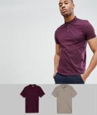 Asos Design Polo In Jersey 2 Pack Save - Multi