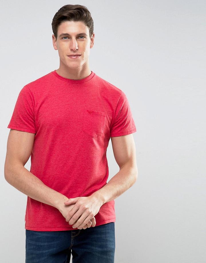 Threadbare Marl Pocket T-shirt - Red