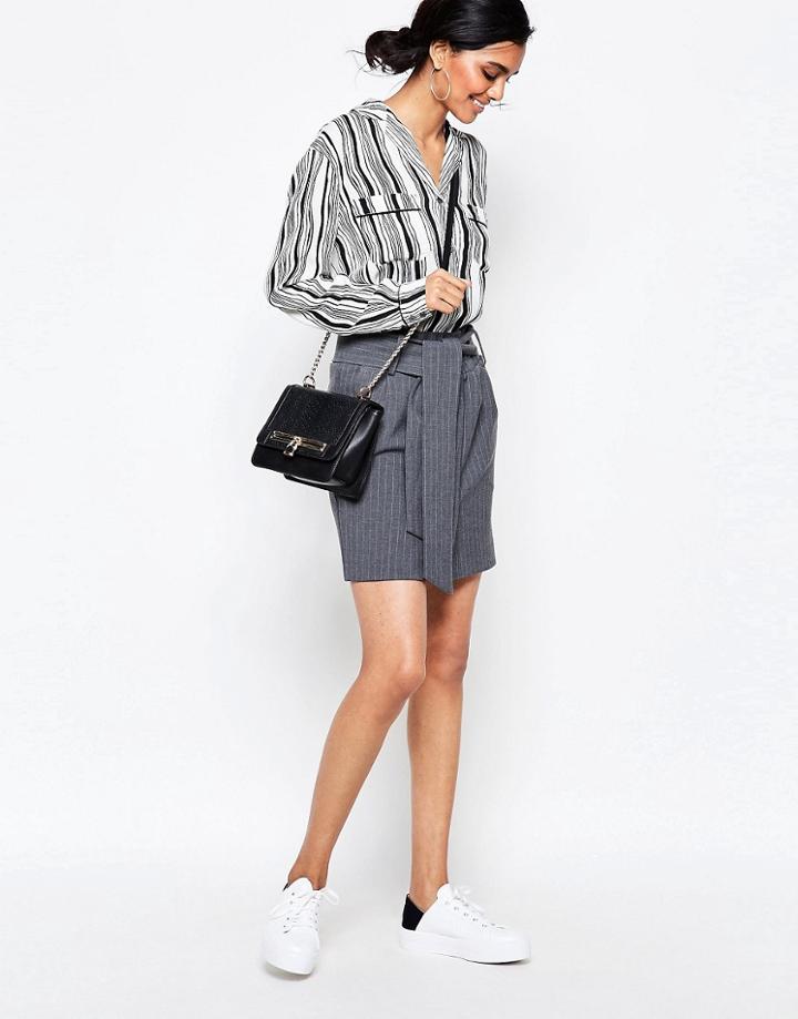 Ganni Moscow Tailor Tie Front Skirt