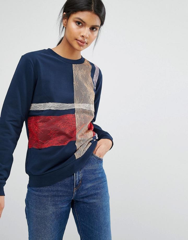 Sportmax Code Fida Check Sweatshirt - Blue