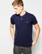 Brave Soul Washed Polo Shirt - Navy