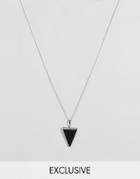 Reclaimed Vintage Blank Triangle Pendant Necklace - Silver