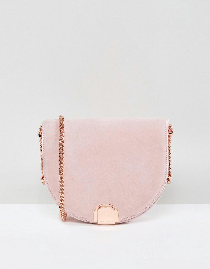 Ted Baker Mini Suede Detail Moon Bag - Pink