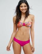 Pistol Panties Smudged Stripe Bandeau Bikini Set - Pink