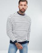 Asos Oversized Stripe Sweatshirt - Navy