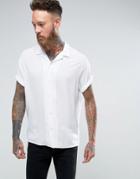 Asos Oversized Viscose Batwing Sleeve Shirt - White