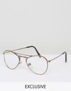 Reclaimed Vintage Aviator Glasses - Silver