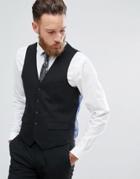 Harry Brown Plain Stretch Slim Suit Vest - Black