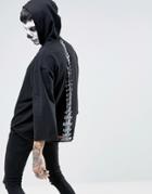 Asos Halloween Oversized Hoodie With Back Spine Print - Black